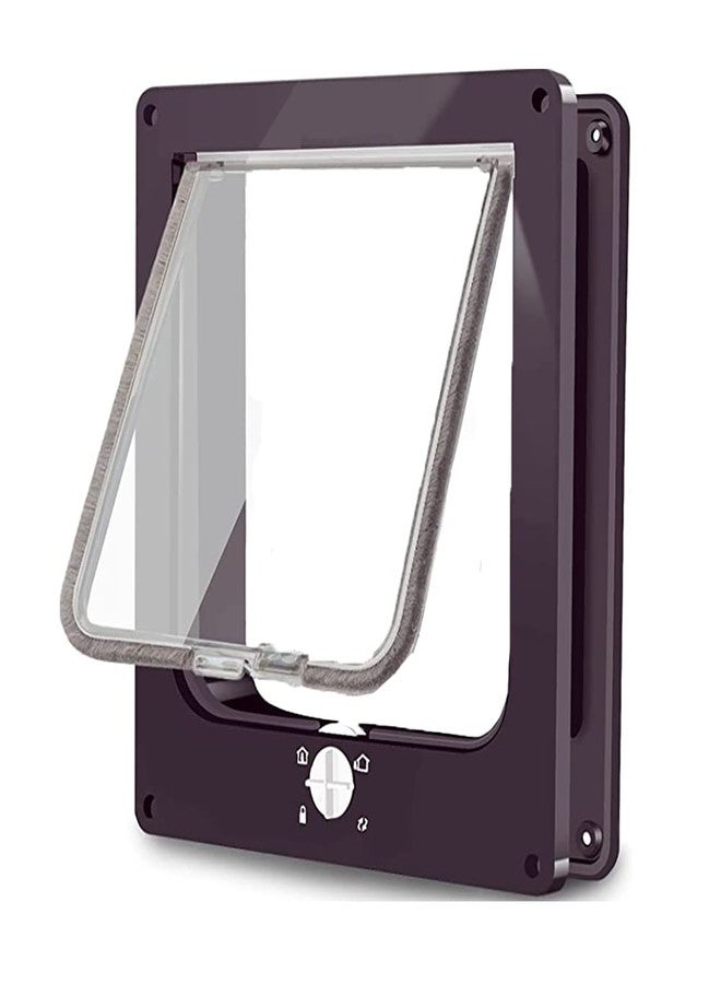 EASY JOY Cat Doors(Outer Size 8.6" x 7.5"), 4-Way Locking Cat Door for Interior Exterior Doors, Weatherproof pet Door with Magnet for Cat or Dog < 16.1 inches in Girth(Brown M) - Image 1